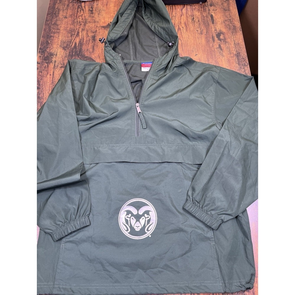 Colorado State Rams Pullover Windbreaker Champion Men's Small Green Genuine